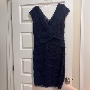 Blue Lace Cocktail Dress from Macy’s. Beads